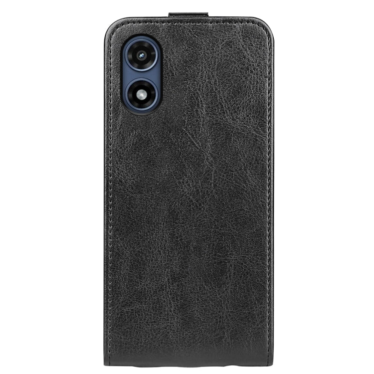 For Motorola Moto G Play 2024 R64 Texture Single Vertical Flip Leather Phone Case(Black) by buy2fix