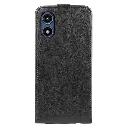 For Motorola Moto G Play 2024 R64 Texture Single Vertical Flip Leather Phone Case(Black) by buy2fix