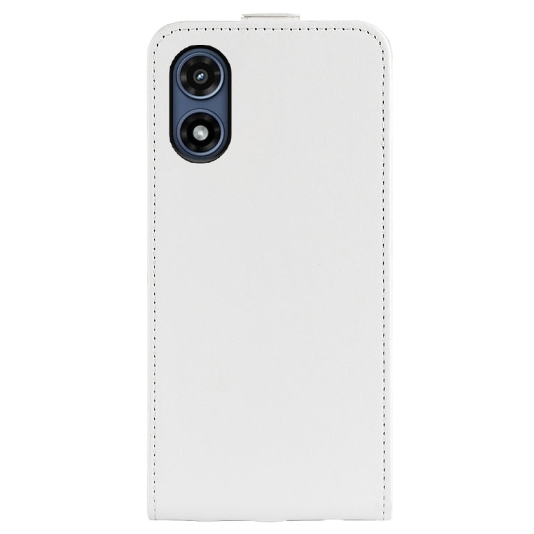 For Motorola Moto G Play 2024 R64 Texture Single Vertical Flip Leather Phone Case(White) by buy2fix