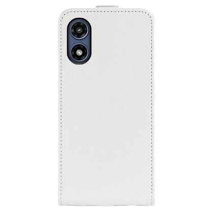 For Motorola Moto G Play 2024 R64 Texture Single Vertical Flip Leather Phone Case(White) by buy2fix