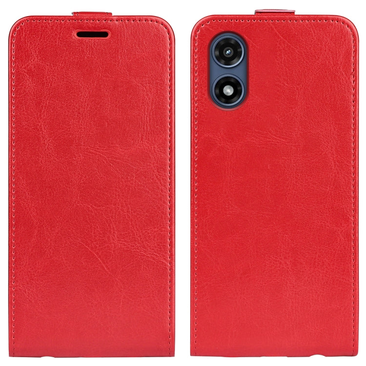 For Motorola Moto G Play 2024 R64 Texture Single Vertical Flip Leather Phone Case(Red) by buy2fix