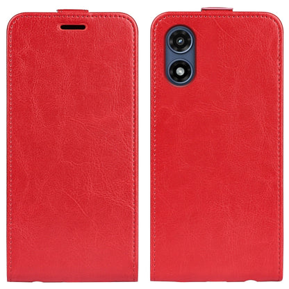 For Motorola Moto G Play 2024 R64 Texture Single Vertical Flip Leather Phone Case(Red) by buy2fix