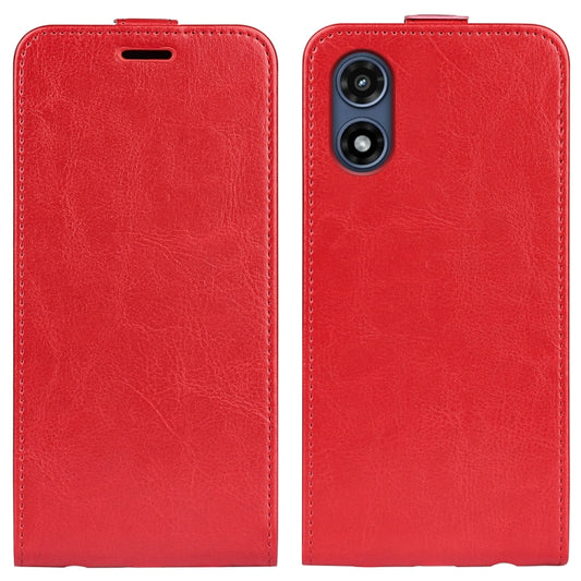 For Motorola Moto G Play 2024 R64 Texture Single Vertical Flip Leather Phone Case(Red) by buy2fix