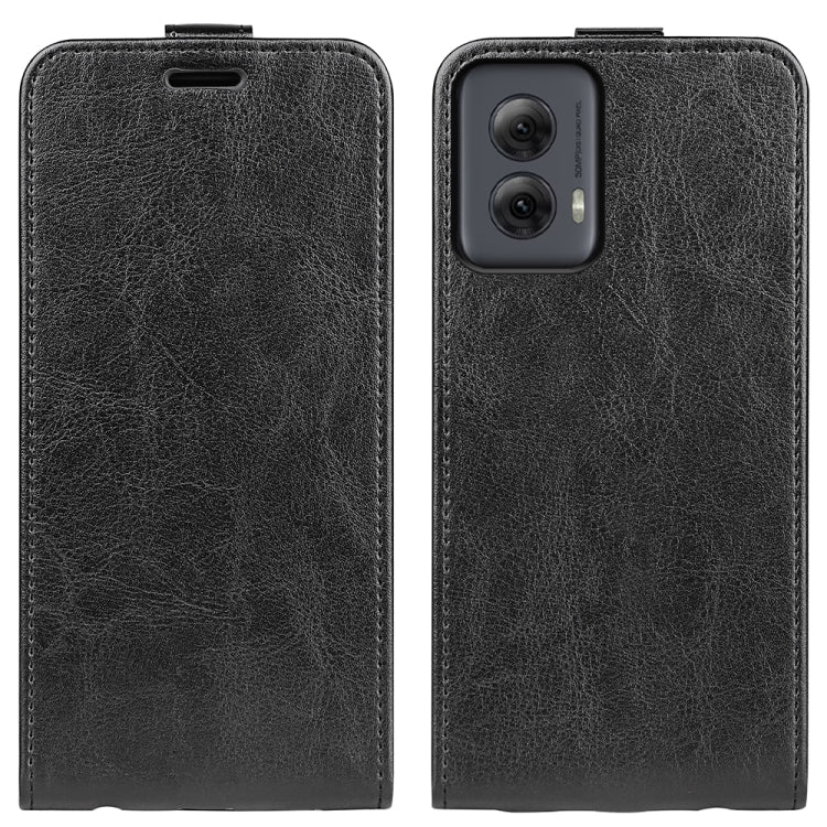 For Motorola Moto G Power 5G 2024 R64 Texture Single Vertical Flip Leather Phone Case(Black) by buy2fix