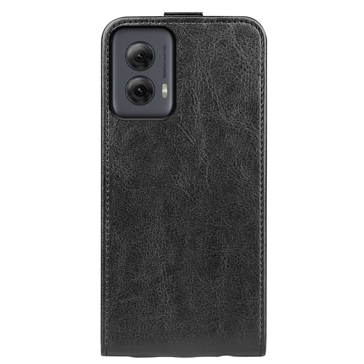 For Motorola Moto G Power 5G 2024 R64 Texture Single Vertical Flip Leather Phone Case(Black) by buy2fix