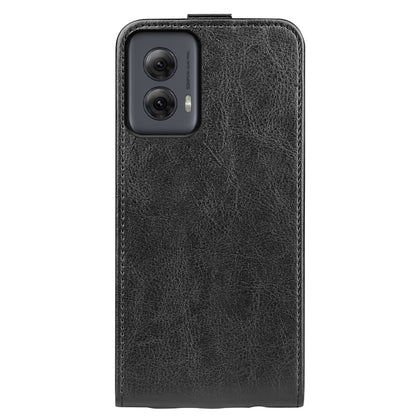 For Motorola Moto G Power 5G 2024 R64 Texture Single Vertical Flip Leather Phone Case(Black) by buy2fix