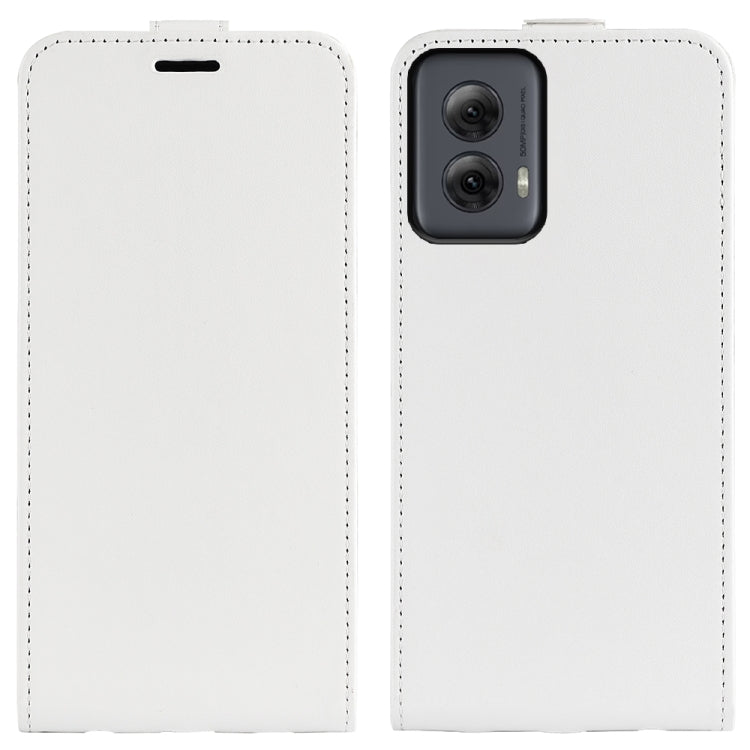For Motorola Moto G Power 5G 2024 R64 Texture Single Vertical Flip Leather Phone Case(White) by buy2fix