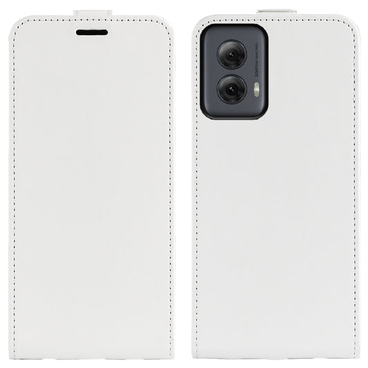 For Motorola Moto G Power 5G 2024 R64 Texture Single Vertical Flip Leather Phone Case(White) by buy2fix