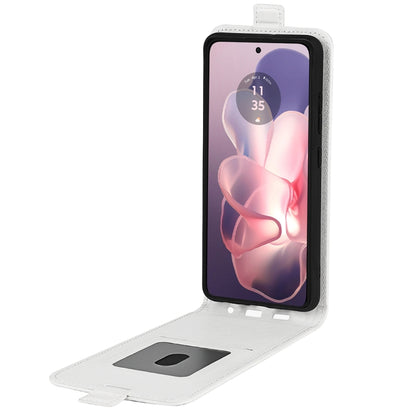 For Motorola Moto G Power 5G 2024 R64 Texture Single Vertical Flip Leather Phone Case(White) by buy2fix