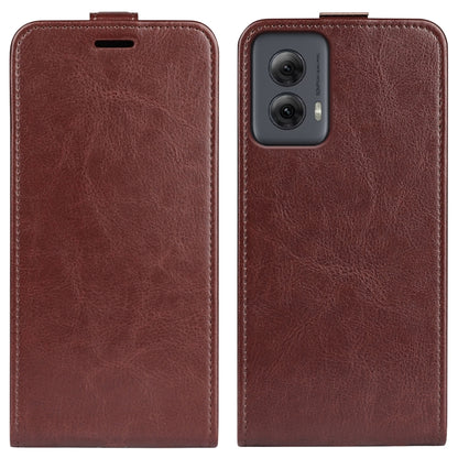 For Motorola Moto G Power 5G 2024 R64 Texture Single Vertical Flip Leather Phone Case(Brown) by buy2fix