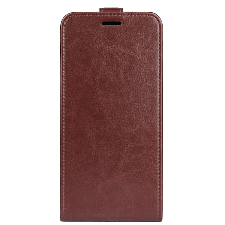 For Motorola Moto G Power 5G 2024 R64 Texture Single Vertical Flip Leather Phone Case(Brown) by buy2fix