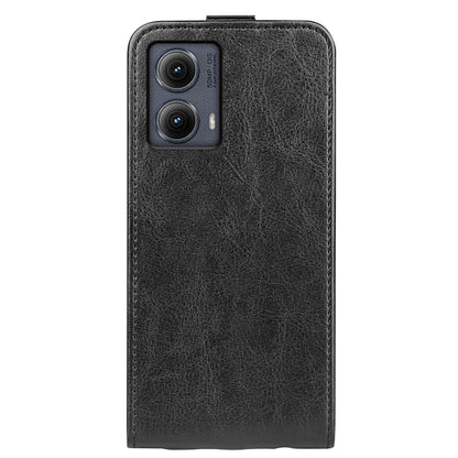For Motorola Edge 5G 2024 R64 Texture Single Vertical Flip Leather Phone Case(Black) by buy2fix
