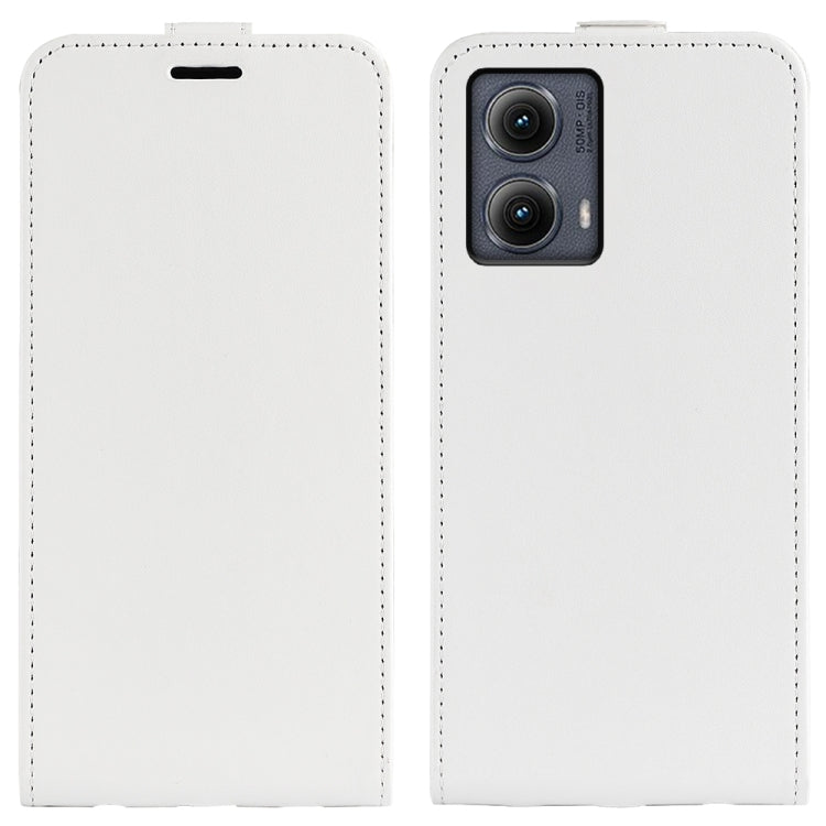 For Motorola Edge 5G 2024 R64 Texture Single Vertical Flip Leather Phone Case(White) by buy2fix