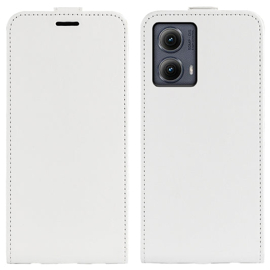 For Motorola Edge 5G 2024 R64 Texture Single Vertical Flip Leather Phone Case(White) by buy2fix