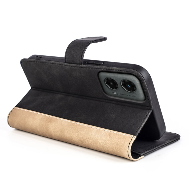 For Motolora Moto G 5G 2024 Stitching Horizontal Flip Leather Phone Case(Black) by buy2fix