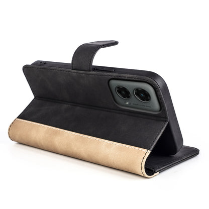 For Motolora Moto G 5G 2024 Stitching Horizontal Flip Leather Phone Case(Black) by buy2fix