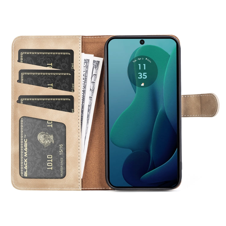 For Motolora Moto G 5G 2024 Stitching Horizontal Flip Leather Phone Case(Yellow) by buy2fix