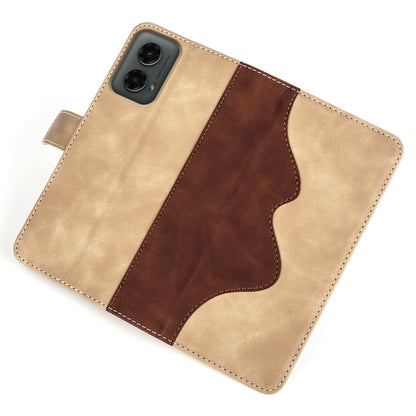 For Motolora Moto G 5G 2024 Stitching Horizontal Flip Leather Phone Case(Yellow) by buy2fix