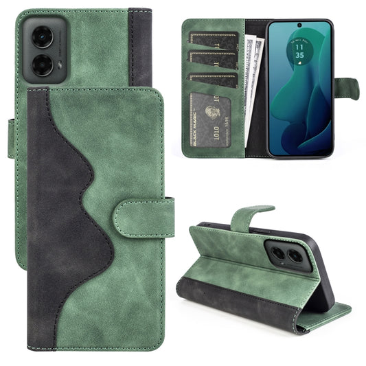 For Motolora Moto G 5G 2024 Stitching Horizontal Flip Leather Phone Case(Green) by buy2fix