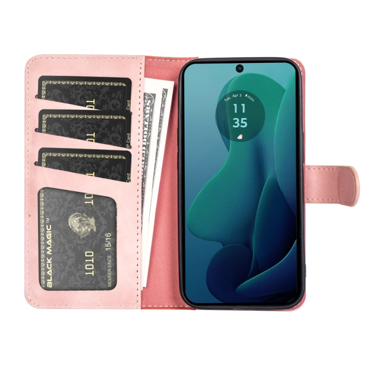 For Motolora Moto G 5G 2024 Stitching Horizontal Flip Leather Phone Case(Red) by buy2fix