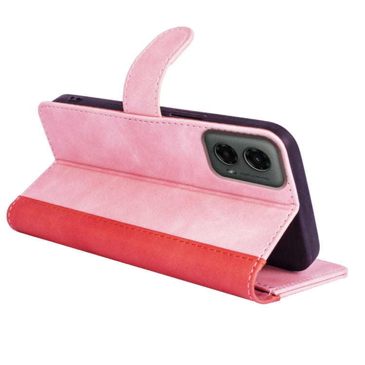 For Motolora Moto G 5G 2024 Stitching Horizontal Flip Leather Phone Case(Red) by buy2fix