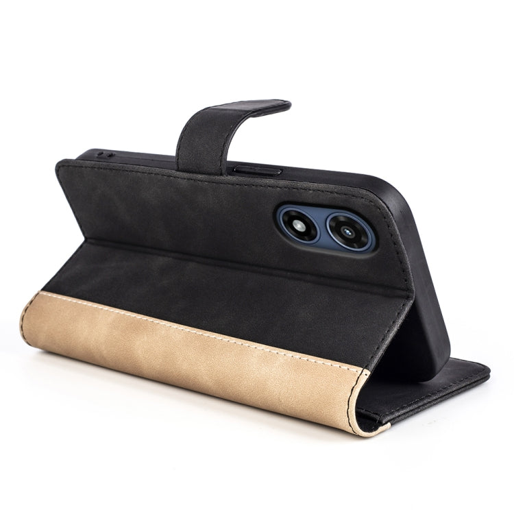 For Motorola Moto G Play 2024 Stitching Horizontal Flip Leather Phone Case(Black) by buy2fix