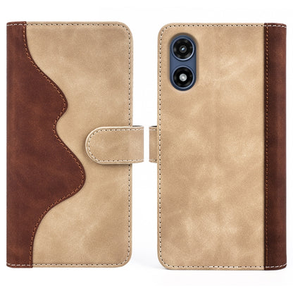 For Motorola Moto G Play 2024 Stitching Horizontal Flip Leather Phone Case(Yellow) by buy2fix