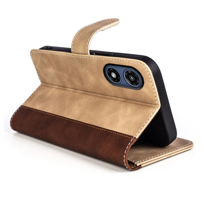 For Motorola Moto G Play 2024 Stitching Horizontal Flip Leather Phone Case(Yellow) by buy2fix