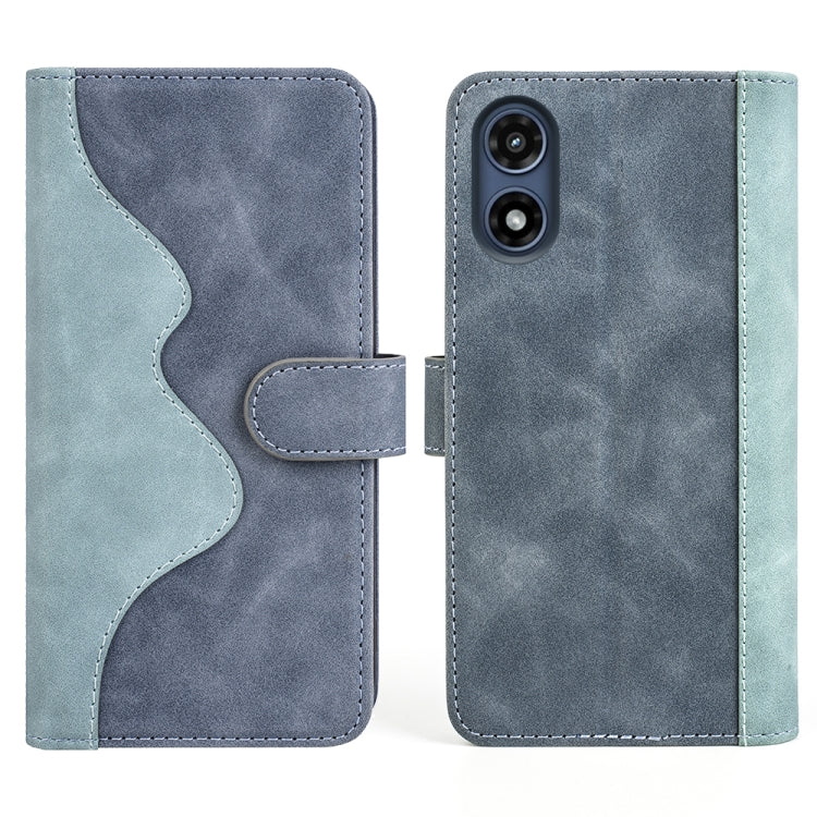 For Motorola Moto G Play 2024 Stitching Horizontal Flip Leather Phone Case(Blue) by buy2fix
