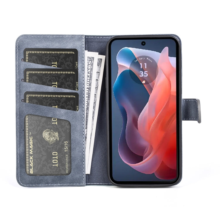 For Motorola Moto G Play 2024 Stitching Horizontal Flip Leather Phone Case(Blue) by buy2fix