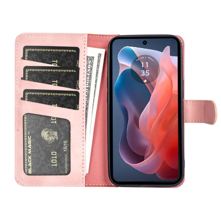 For Motorola Moto G Play 2024 Stitching Horizontal Flip Leather Phone Case(Red) by buy2fix