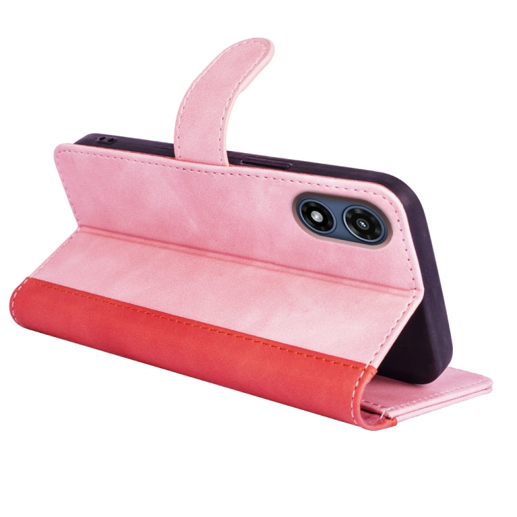 For Motorola Moto G Play 2024 Stitching Horizontal Flip Leather Phone Case(Red) by buy2fix