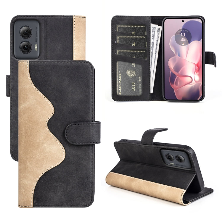 For Motolora Moto G Power 5G 2024 Stitching Horizontal Flip Leather Phone Case(Black) by buy2fix