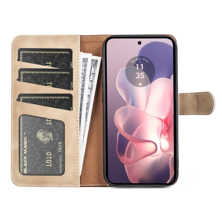 For Motolora Moto G Power 5G 2024 Stitching Horizontal Flip Leather Phone Case(Yellow) by buy2fix