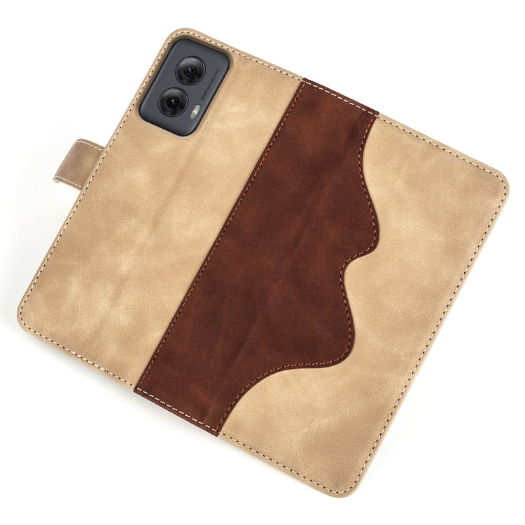 For Motolora Moto G Power 5G 2024 Stitching Horizontal Flip Leather Phone Case(Yellow) by buy2fix