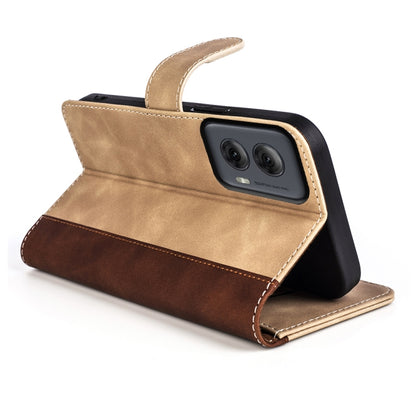 For Motolora Moto G Power 5G 2024 Stitching Horizontal Flip Leather Phone Case(Yellow) by buy2fix