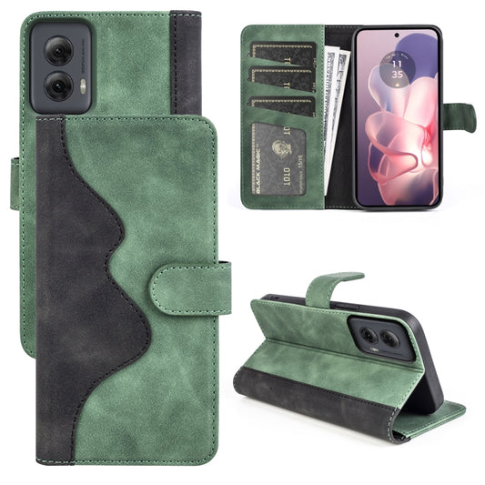 For Motolora Moto G Power 5G 2024 Stitching Horizontal Flip Leather Phone Case(Green) by buy2fix