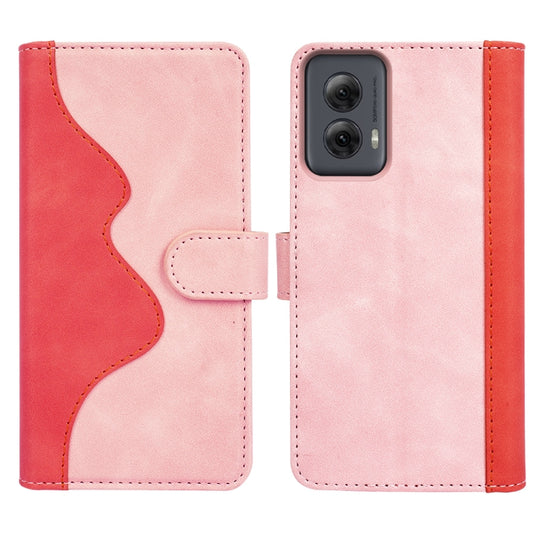 For Motolora Moto G Power 5G 2024 Stitching Horizontal Flip Leather Phone Case(Red) by buy2fix