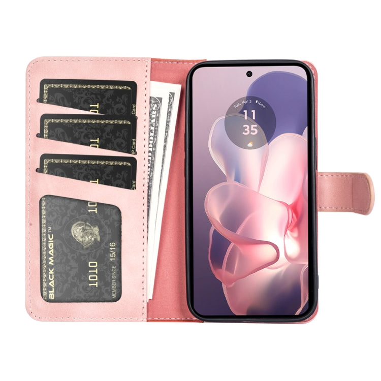 For Motolora Moto G Power 5G 2024 Stitching Horizontal Flip Leather Phone Case(Red) by buy2fix