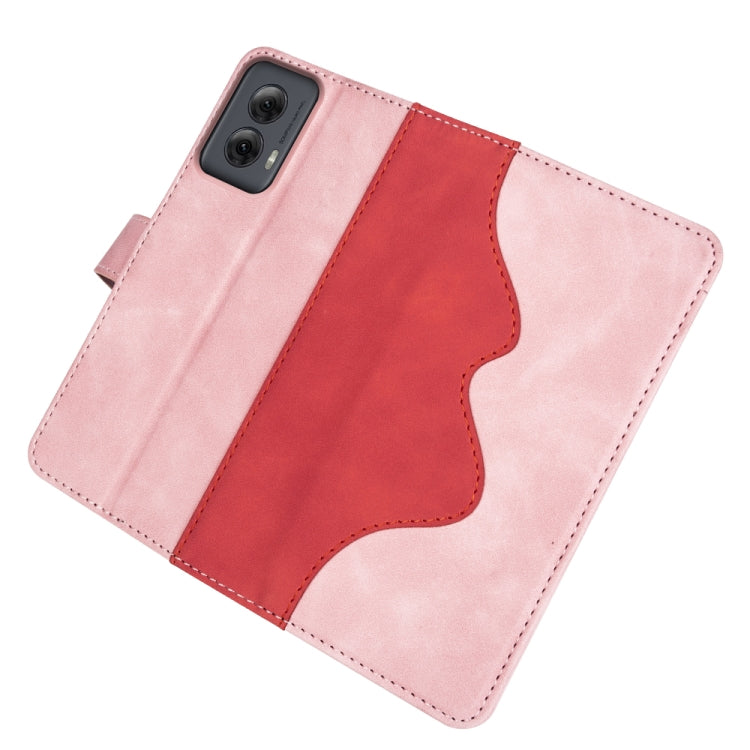 For Motolora Moto G Power 5G 2024 Stitching Horizontal Flip Leather Phone Case(Red) by buy2fix
