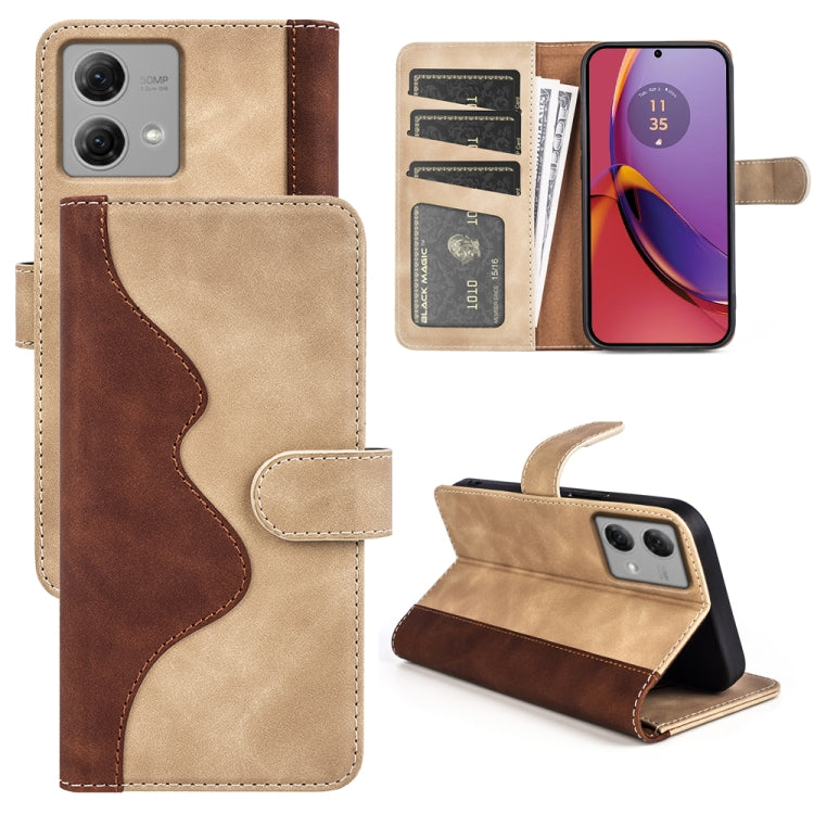 For Motolora Moto G84 Stitching Horizontal Flip Leather Phone Case(Yellow) by buy2fix