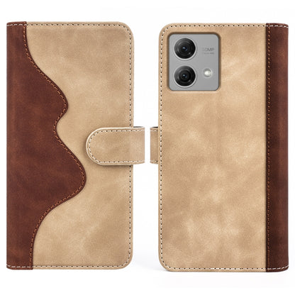 For Motolora Moto G84 Stitching Horizontal Flip Leather Phone Case(Yellow) by buy2fix