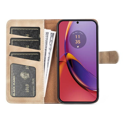 For Motolora Moto G84 Stitching Horizontal Flip Leather Phone Case(Yellow) by buy2fix