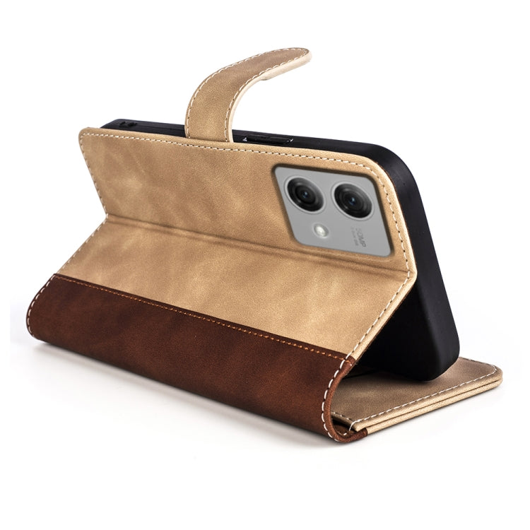 For Motolora Moto G84 Stitching Horizontal Flip Leather Phone Case(Yellow) by buy2fix