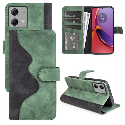 For Motolora Moto G84 Stitching Horizontal Flip Leather Phone Case(Green) by buy2fix