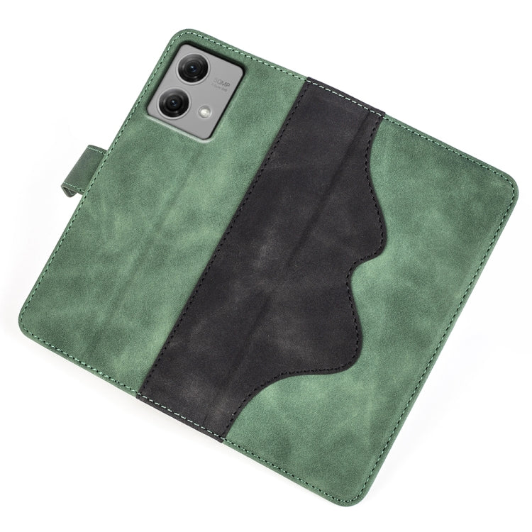 For Motolora Moto G84 Stitching Horizontal Flip Leather Phone Case(Green) by buy2fix