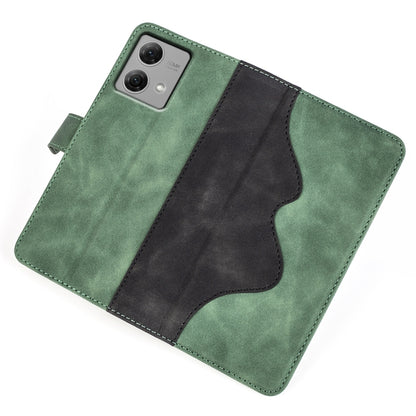 For Motolora Moto G84 Stitching Horizontal Flip Leather Phone Case(Green) by buy2fix