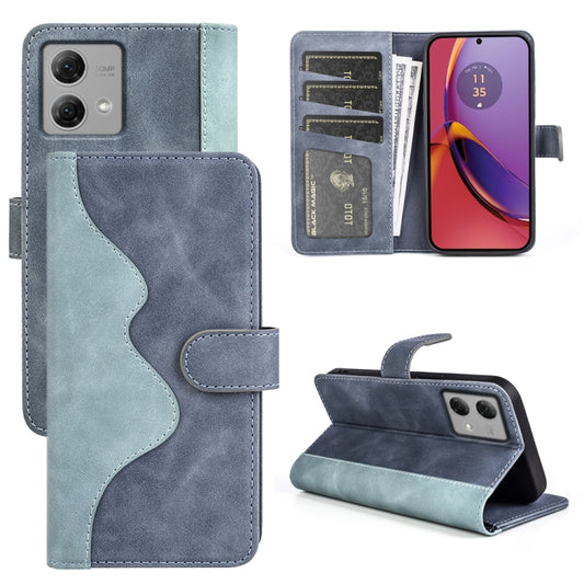 For Motolora Moto G84 Stitching Horizontal Flip Leather Phone Case(Blue) by buy2fix