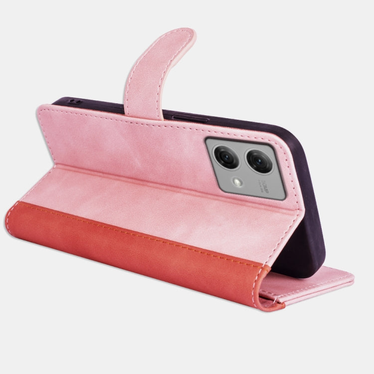 For Motolora Moto G84 Stitching Horizontal Flip Leather Phone Case(Red) by buy2fix