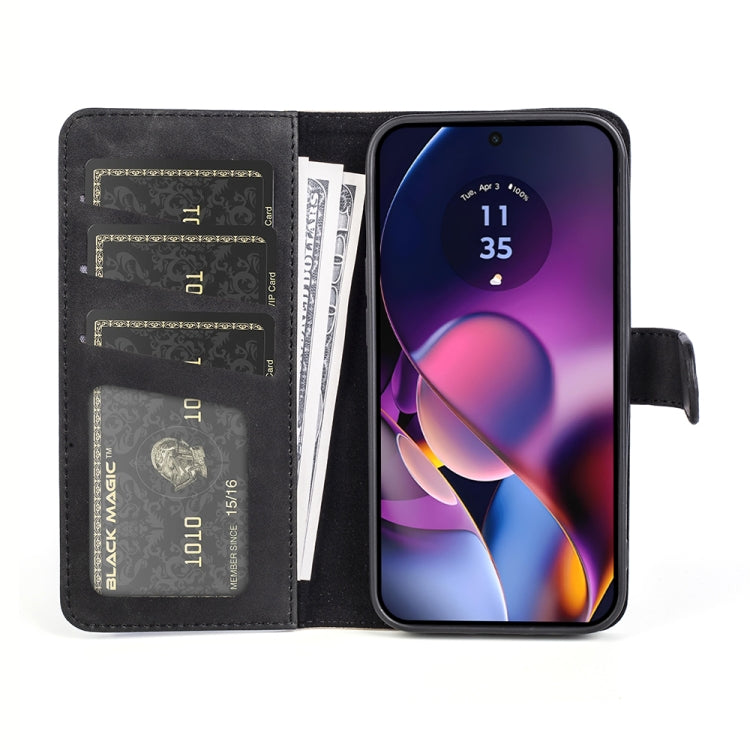For Motolora Moto G54 Stitching Horizontal Flip Leather Phone Case(Black) by buy2fix